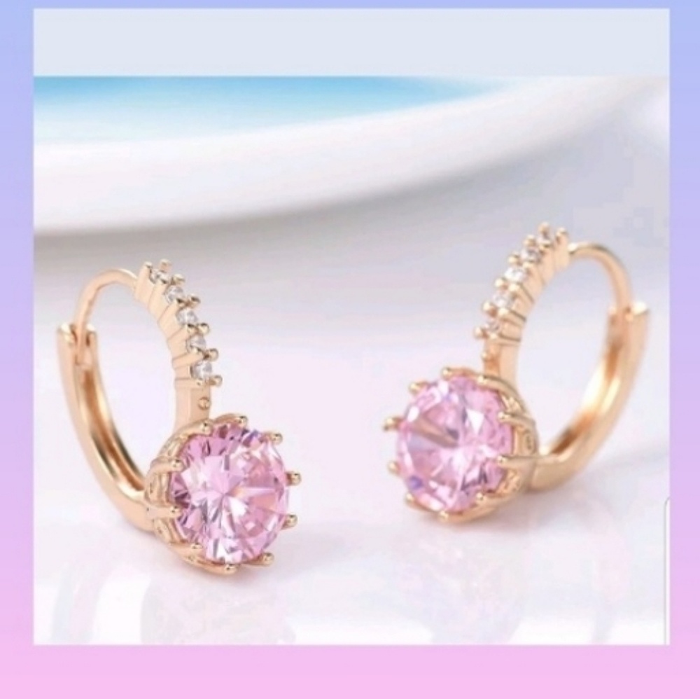 Topaz Crystal Rhinestone 24K Yellow Gold Filled Le